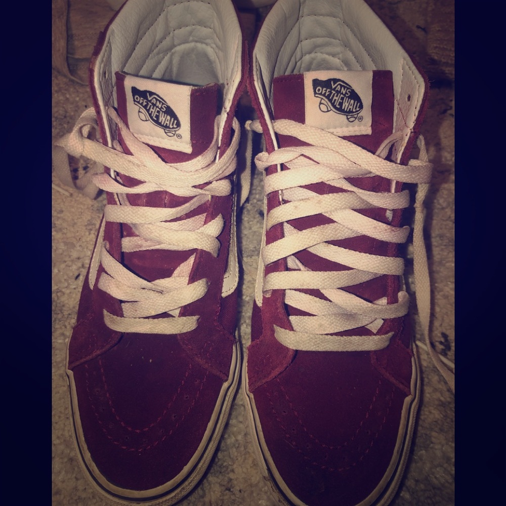 MAROON HI TOP VANS
